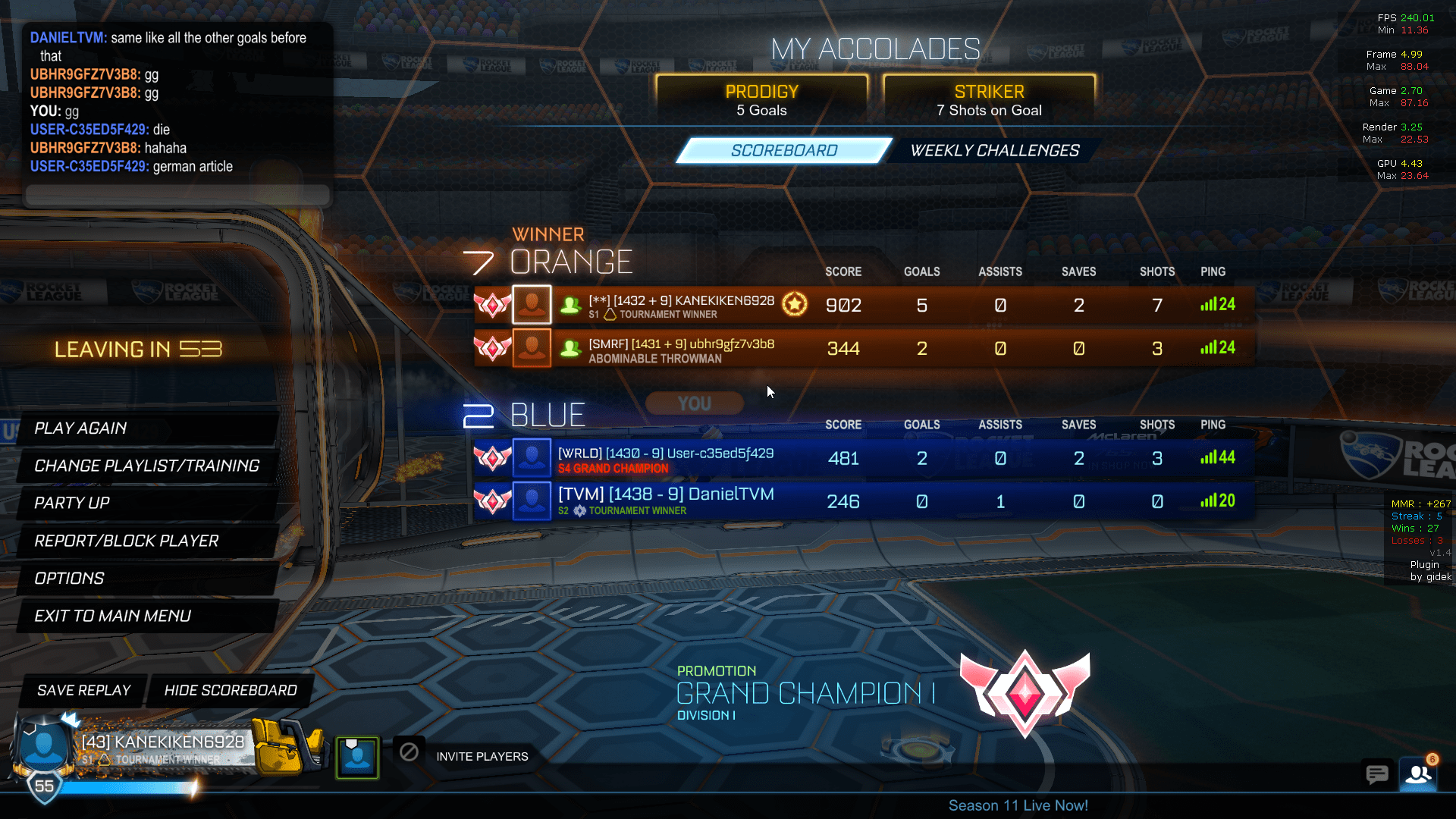 GC1 Rocket League Rank